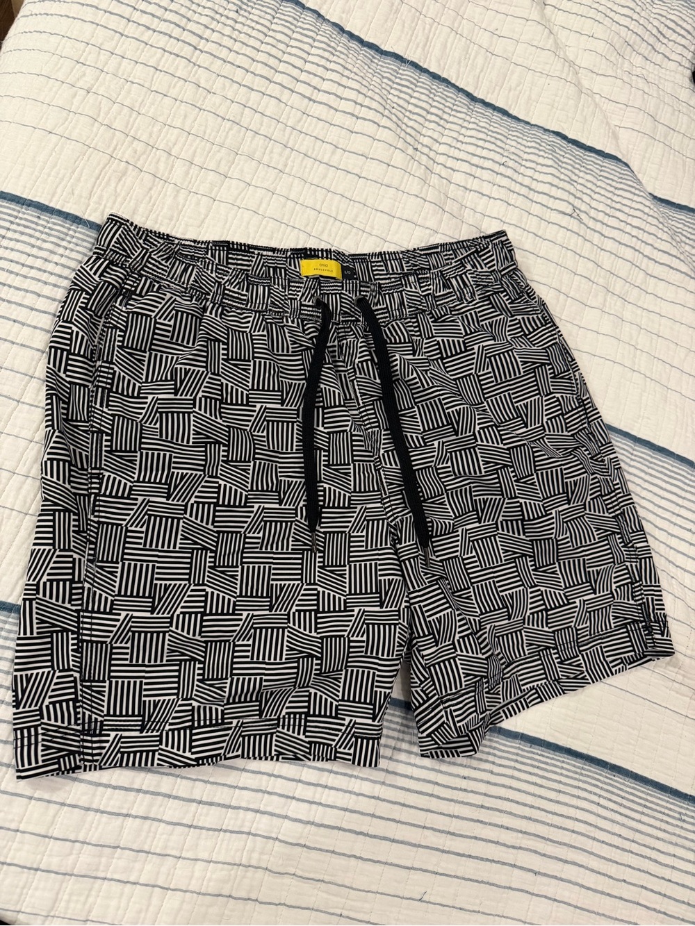 Onia x soulcycle Black & White Geometric Swim Trunks